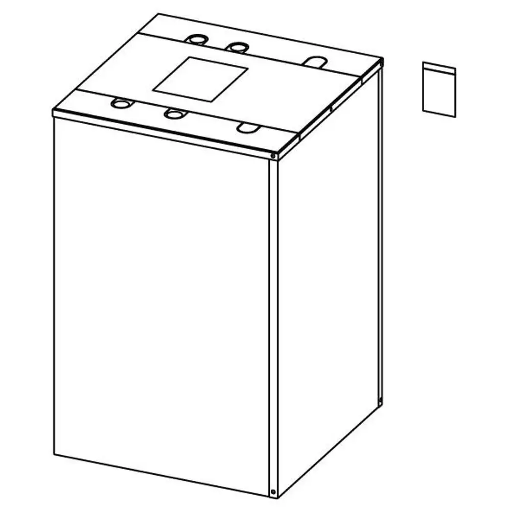 Weißer, rechteckiger Kasten mit einer Öffnung oben, versehen mit Clips für die Befestigung. Produkt von Uponor.